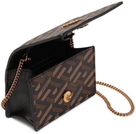 versace brown virtus la greca bag|versace grey label.